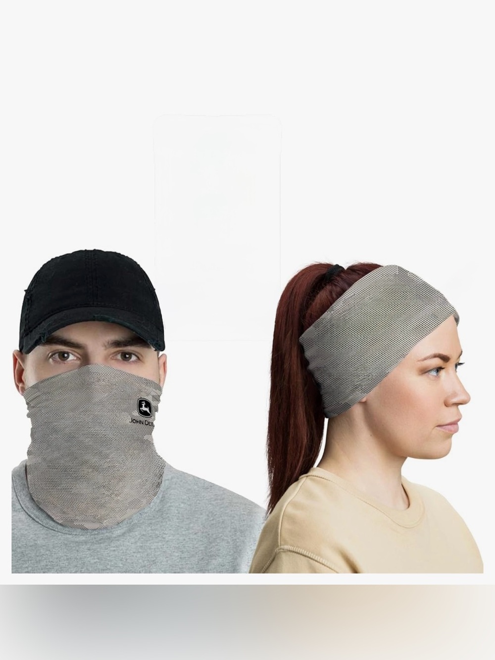 John Deere Gray Neck Gaiter Neck /Wide Headband